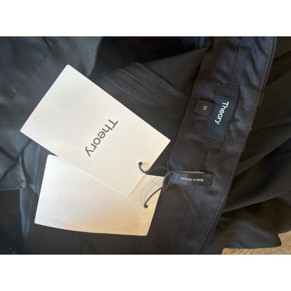 Theory High Waisted Straight Leg Pant Black Womens Size 12 - Picture 9 of 10